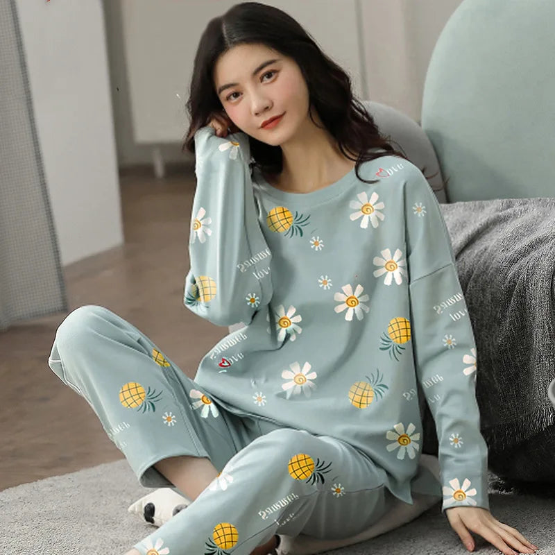 Loungewear Style Long Sleeved Pajamas