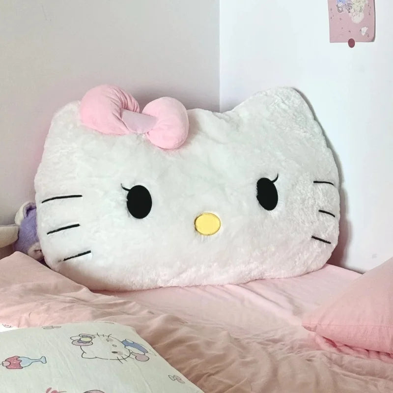 Fluffy Big Size White Pink Back Hello Kitty Stuffed Cuddly Plushies
