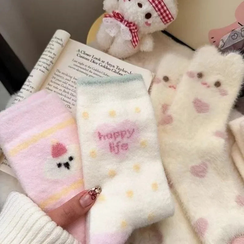 Kawaii Cute Bear/Dog/Unicorn Soft Warm Fluffy Socks