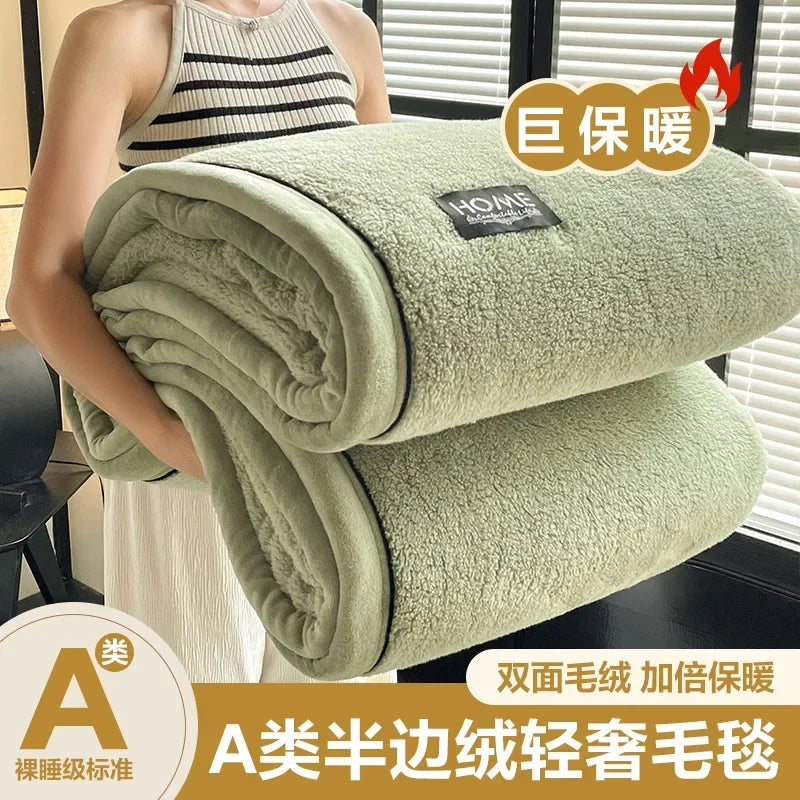 Woolen Thick Double-sided Fluffy Warm Blanket