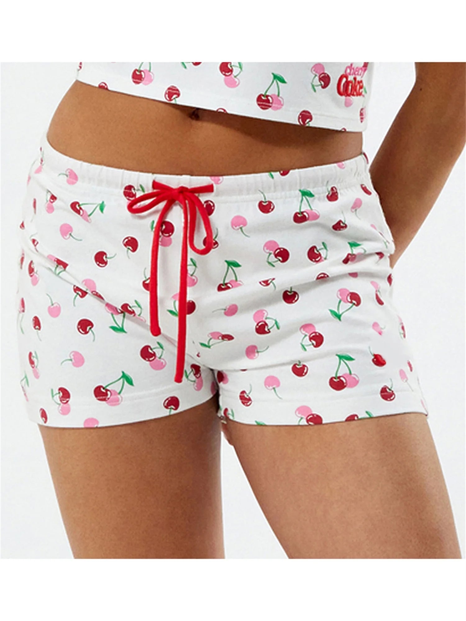 Lightweight Cotton Pajama Shorts with Elastic Waistband Cute Design