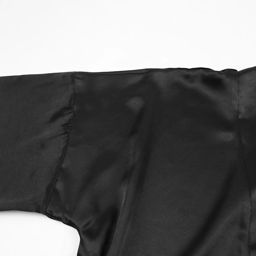 Satin Sexy Mini Long Sleeve Loose Dress