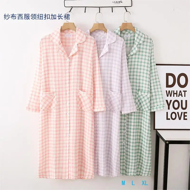 Ladies Spring Cotton Long Sleeve Night Dress