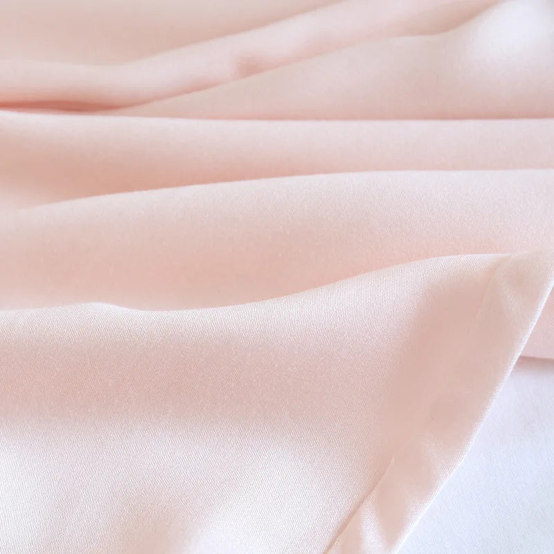 Loose Thin Solid Color Silk Satin Sleep Bottoms