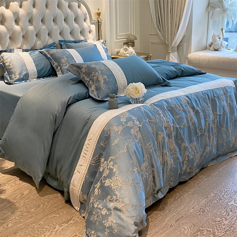 Light Luxury Skin-Friendly Cotton Four-Piece Set, High-End Quilt Cover Bedding