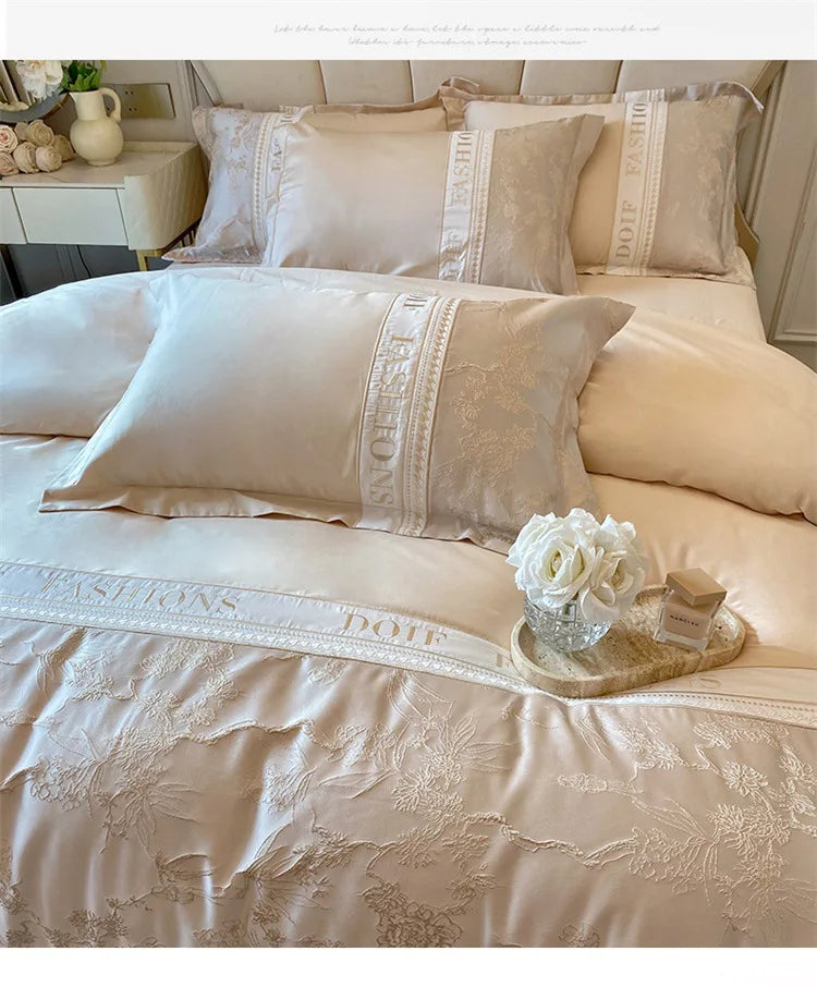 Light Luxury Skin-Friendly Cotton Four-Piece Set, High-End Quilt Cover Bedding