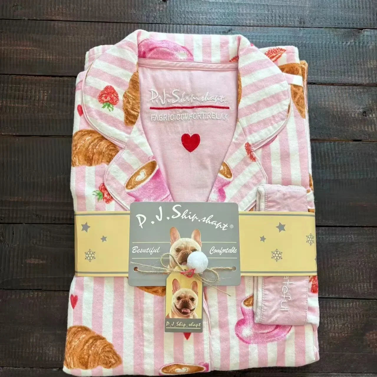 Women's Pajamas Set Cute Cartoon Print Sleepwear Top&pants Two-piece Soft Cotton Femme Nightwear