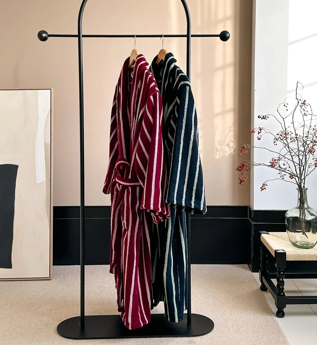 Retro Plaid 100% Cotton Super Soft Absortion Hooded V Neck Bathrobe Towel