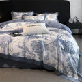 Soft Silky Skin-friendly Natural Eucalyptus Fiber Lyocell Bedding Set Forest Plants Leopard Duvet Cover Set Bed Sheet Pillowcases