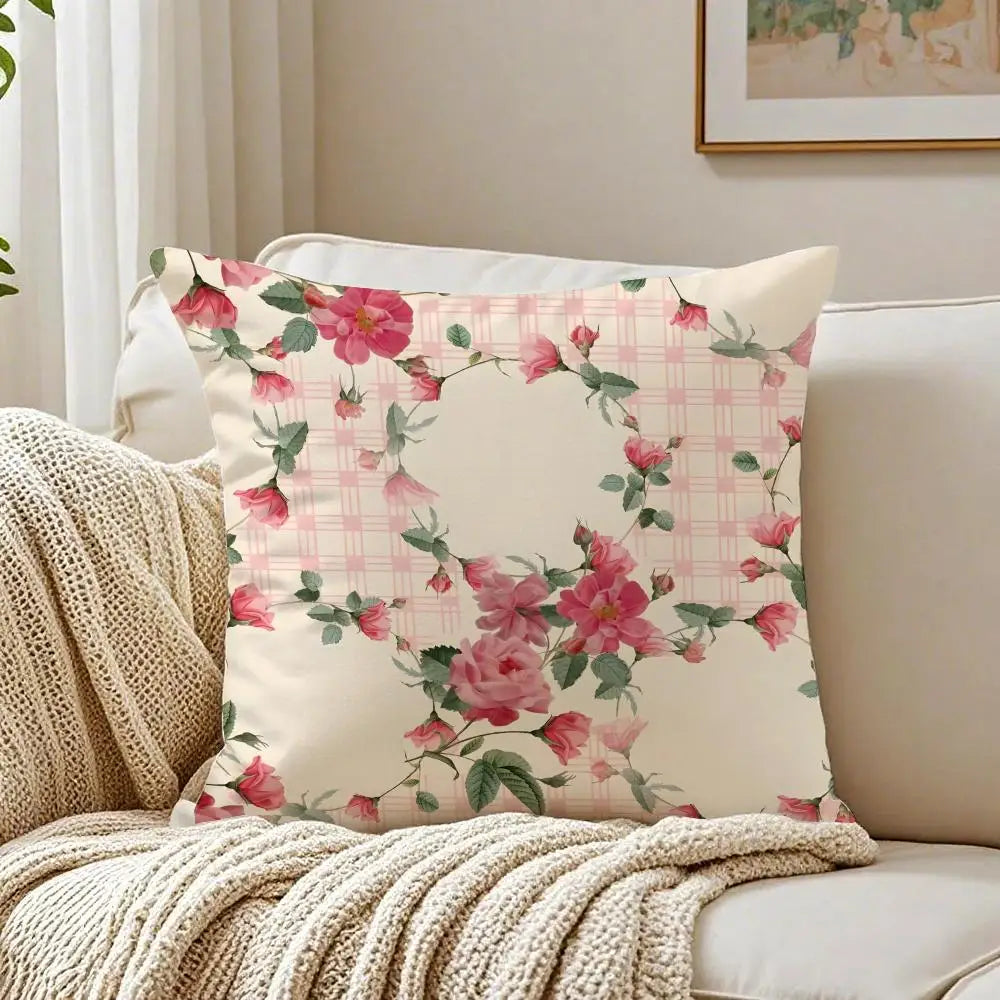 Roses Bloom In Mid-spring Cushion Cover Pillowcase Anti-dustmite