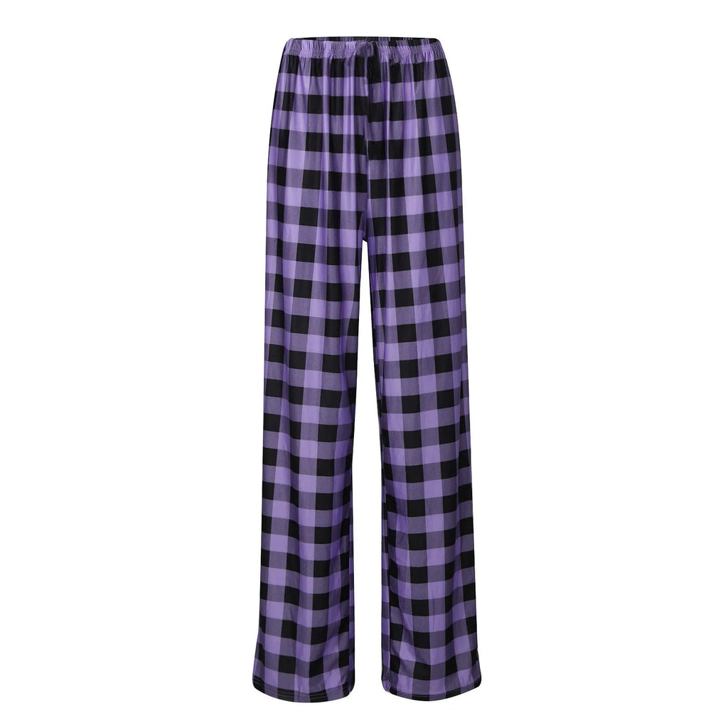 Plaid Cotton Loose Ladies Pajama Pants