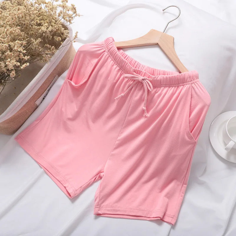 Loose Elastic Waist Solid Sleep Bottoms