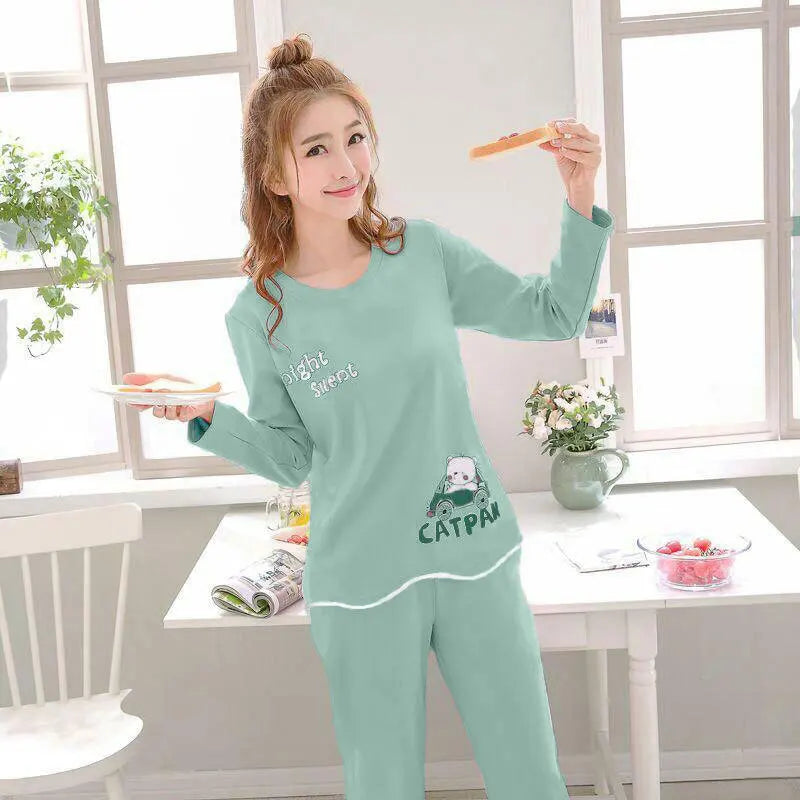Ladies Variety of Styles Long-sleeved Long Pants Comfortable Pajamas