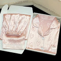 Sweet Ice Silk Pajamas Women's Long Sleeve Lace Two Piece Sleepwear Loungewear
