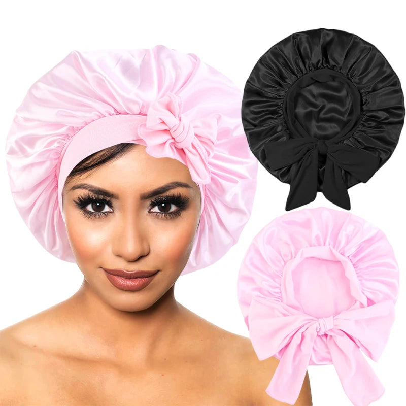 Wide Band Stretch Head Tie Silky Bonnet