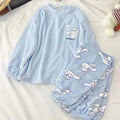 Kawaii Flannel Pullover Coral Velvet Pajamas
