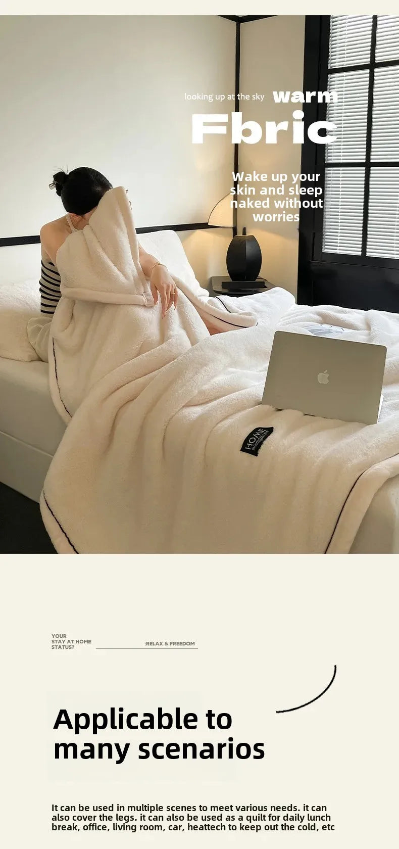 Woolen Thick Double-sided Fluffy Warm Blanket