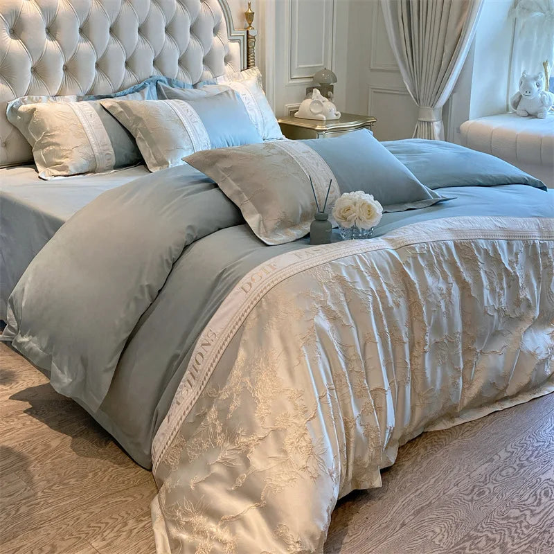 Light Luxury Skin-Friendly Cotton Four-Piece Set, High-End Quilt Cover Bedding