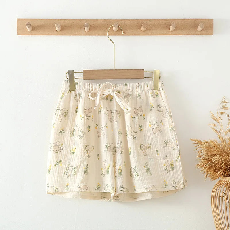Cotton Pajamas Shorts Cotton Loose Fitting