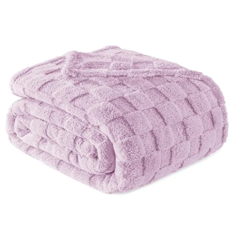 Thick Checkered Fleece Blanket