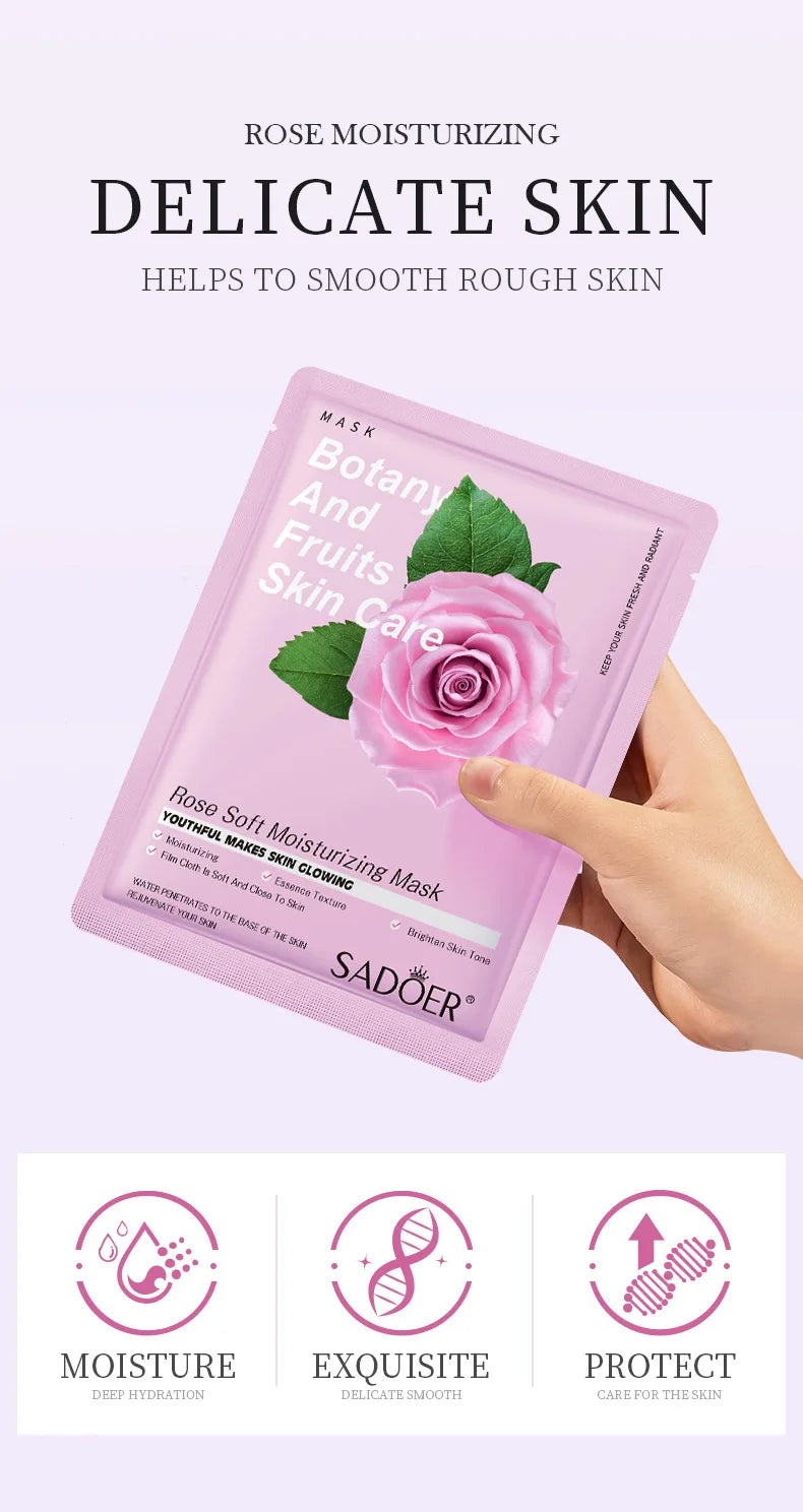 Natural Plant Face Mask Beauty Skincare Facial Masks Moisturizing Firming Hydrating Facial Mask Face Care Korean Cosmetics 8pcs