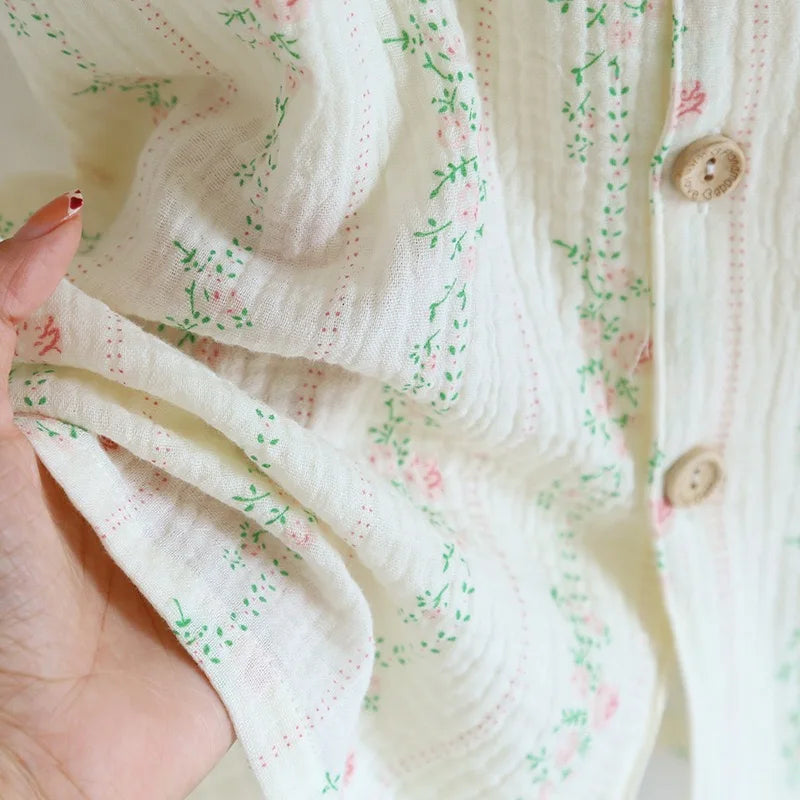Ladies 100% Cotton Gauze Pajama Loungewear