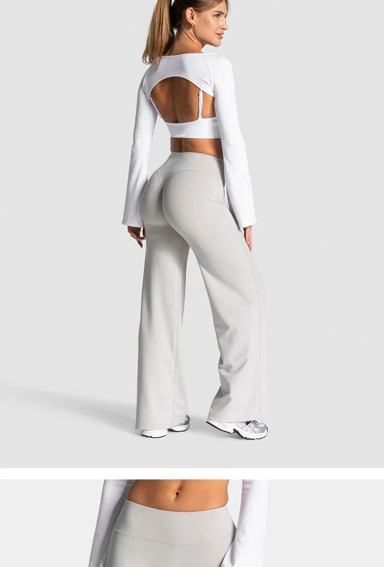 Scrunch Butt Lifting Wide Leg Leggings Baggy Straight Lounge Pants