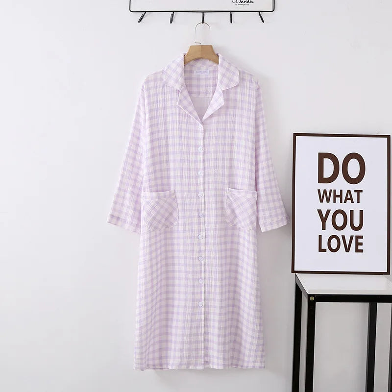 Ladies Spring Cotton Long Sleeve Night Dress