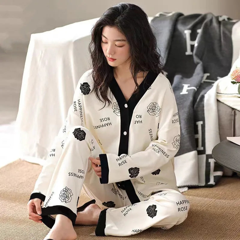 Women's Long-Sleeved Homewear Autumn and Winter Models Homewear Suit