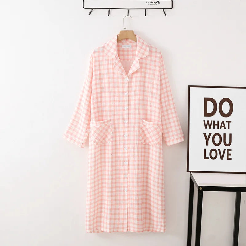 Ladies Spring Cotton Long Sleeve Night Dress