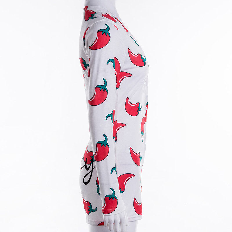 Long Sleeve Low Cut Bodycon Sleepwear