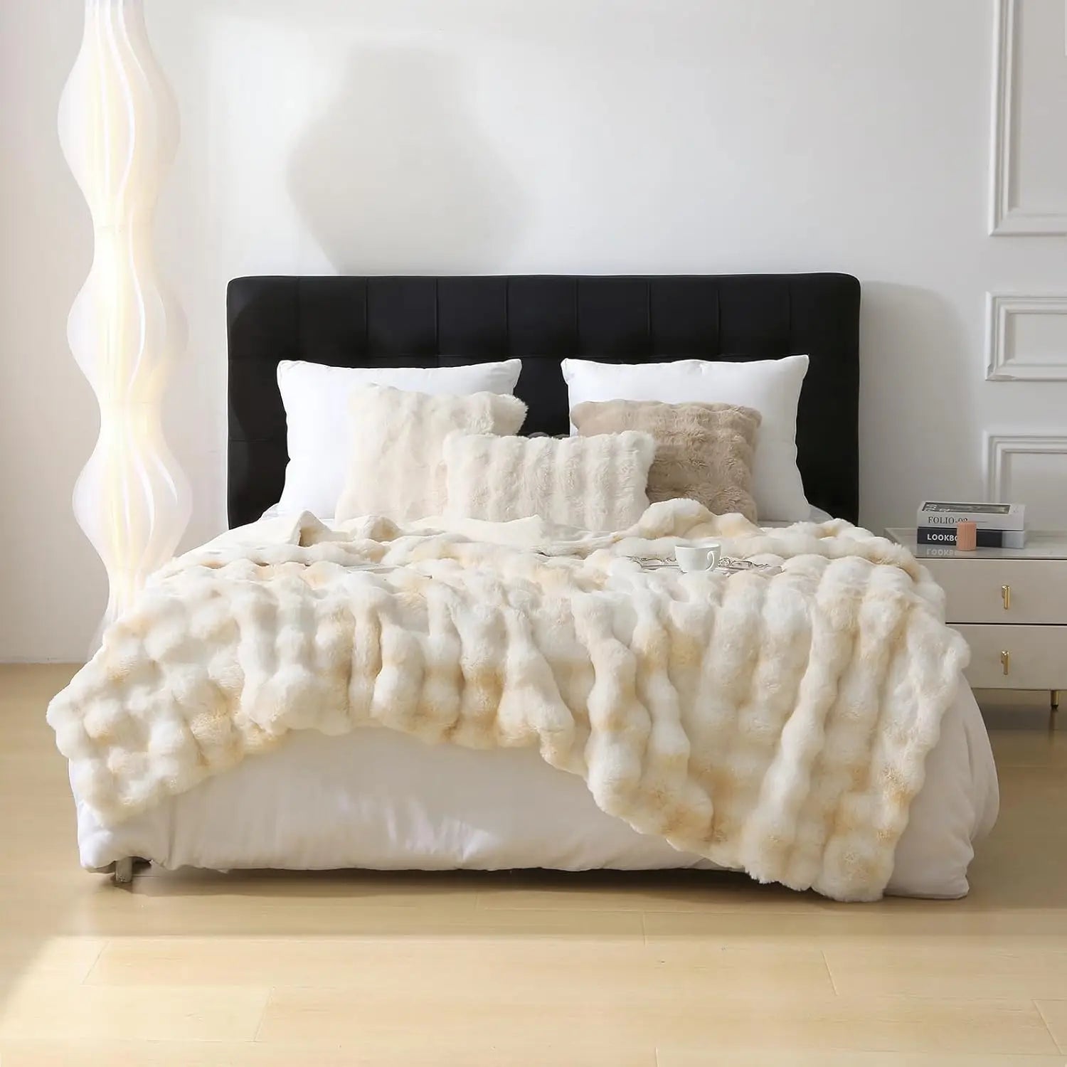 Cozy Faux Rabbit Soft Warm Fleece Blanket