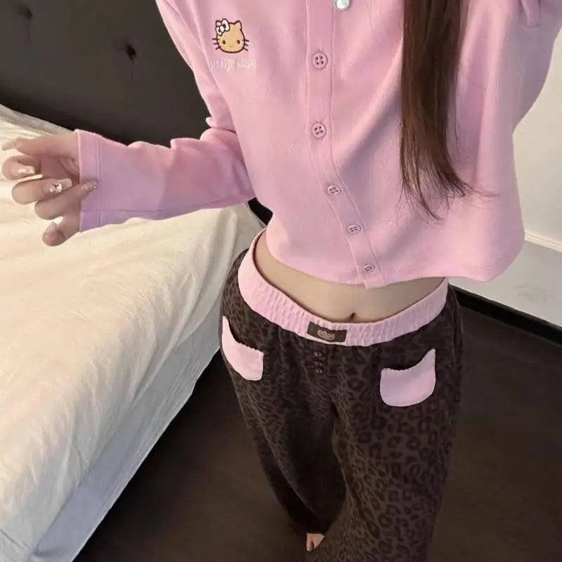 Pink Hello Kitty Kawaii Floral Print Set