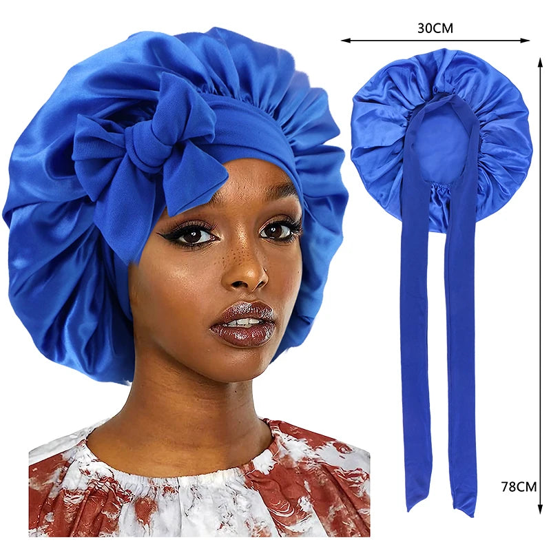 Wide Band Stretch Head Tie Silky Bonnet