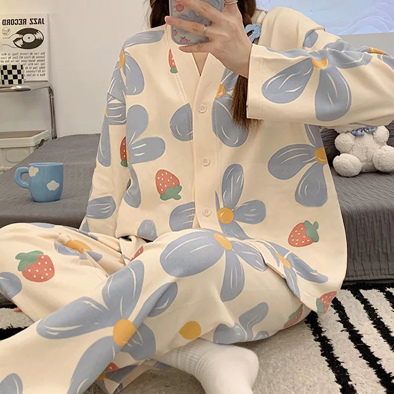 Women's Long-Sleeved Homewear Autumn and Winter Models Homewear Suit