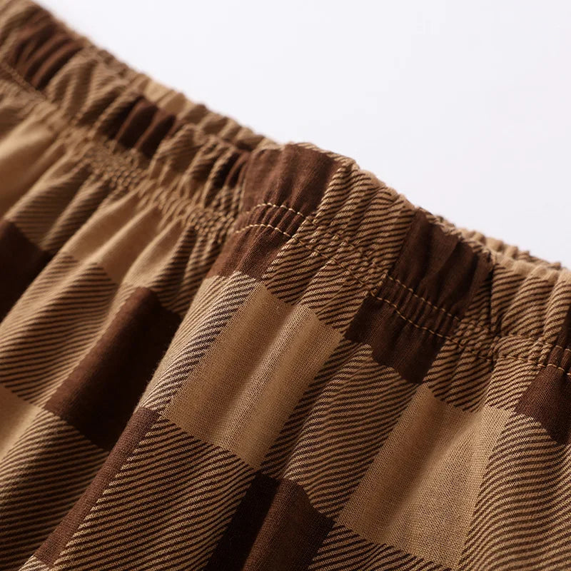 Knitted Checkered 100% Cotton Casual Home Pants