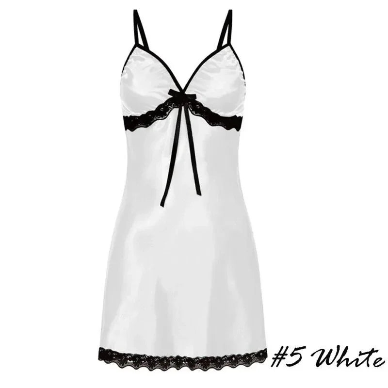 Sexy Silk Satin Nightwear Slip Dress Sleeveless