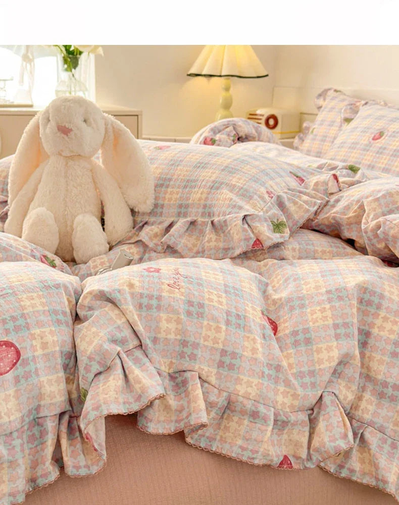 Princess Style Bedding Sets Ruffle Lace Quilt Cover Romantic Bedroom Duvet Cover