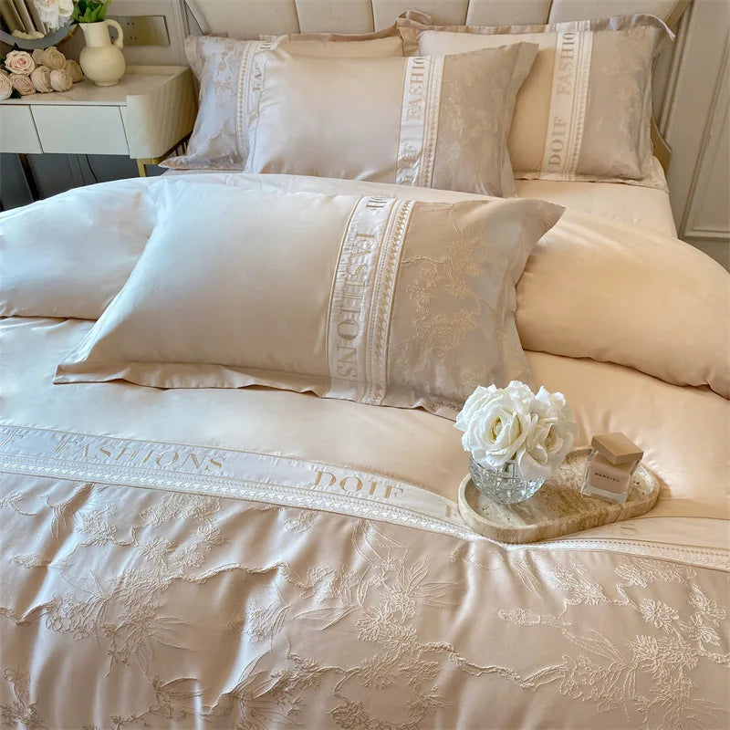 Light Luxury Skin-Friendly Cotton Four-Piece Set, High-End Quilt Cover Bedding
