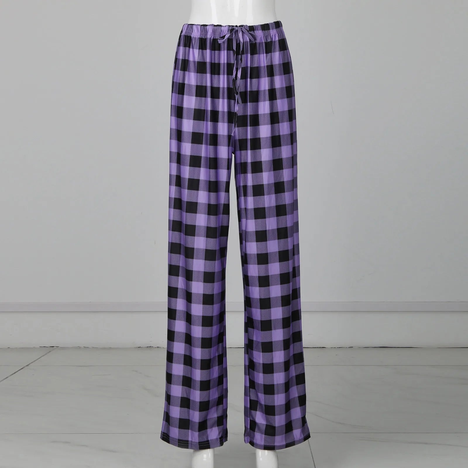 Plaid Cotton Loose Ladies Pajama Pants
