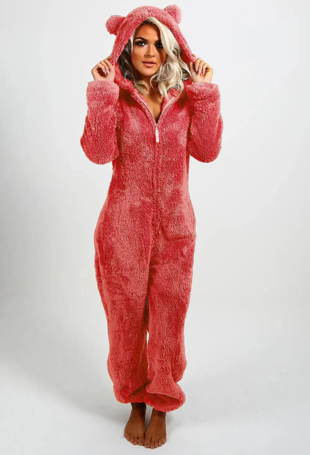 Plush Onesie Hooded Pajamas