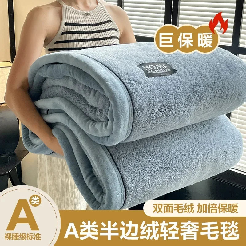 Woolen Thick Double-sided Fluffy Warm Blanket
