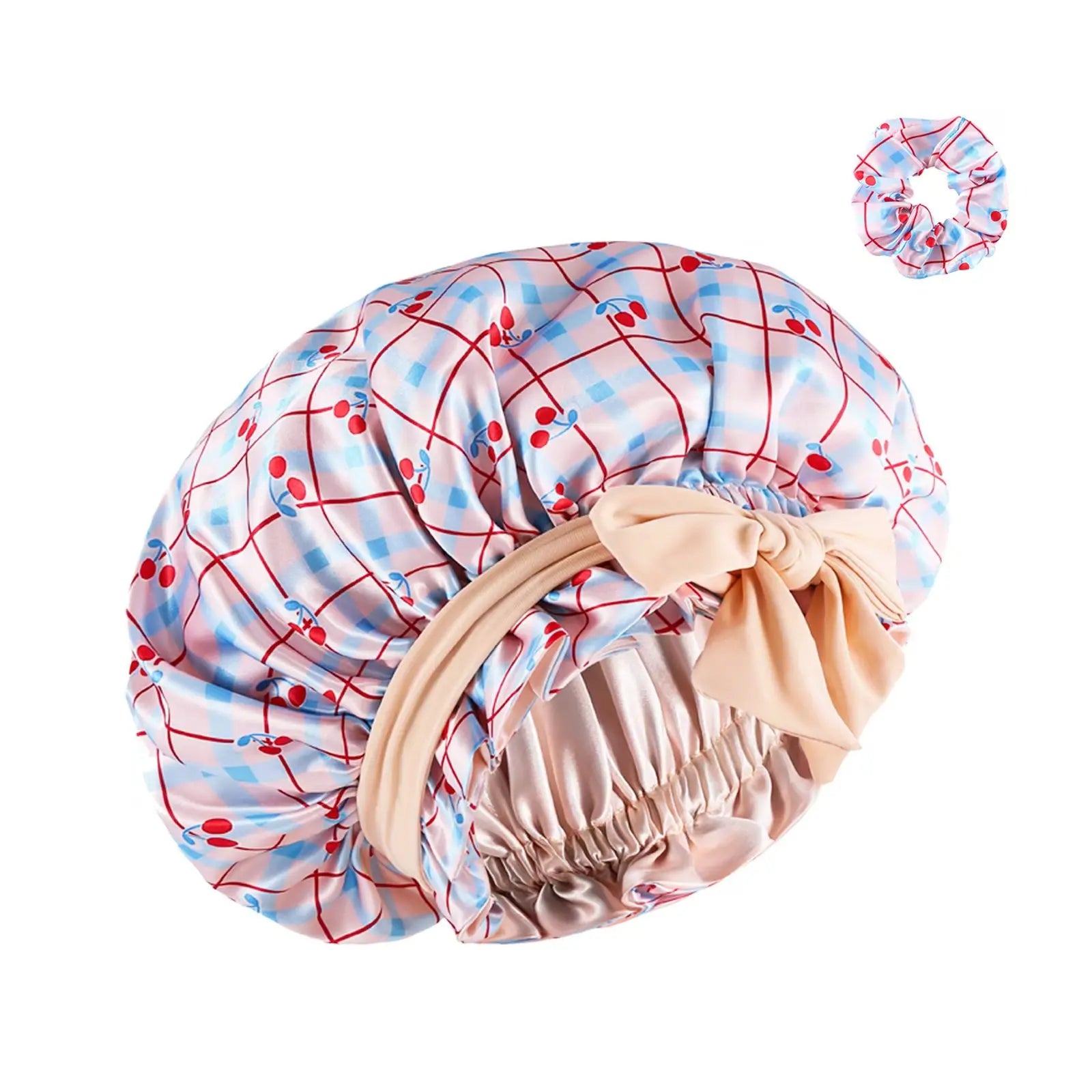 Silk Bonnet Cap Tie Band Adjustable Straps Head Wrap