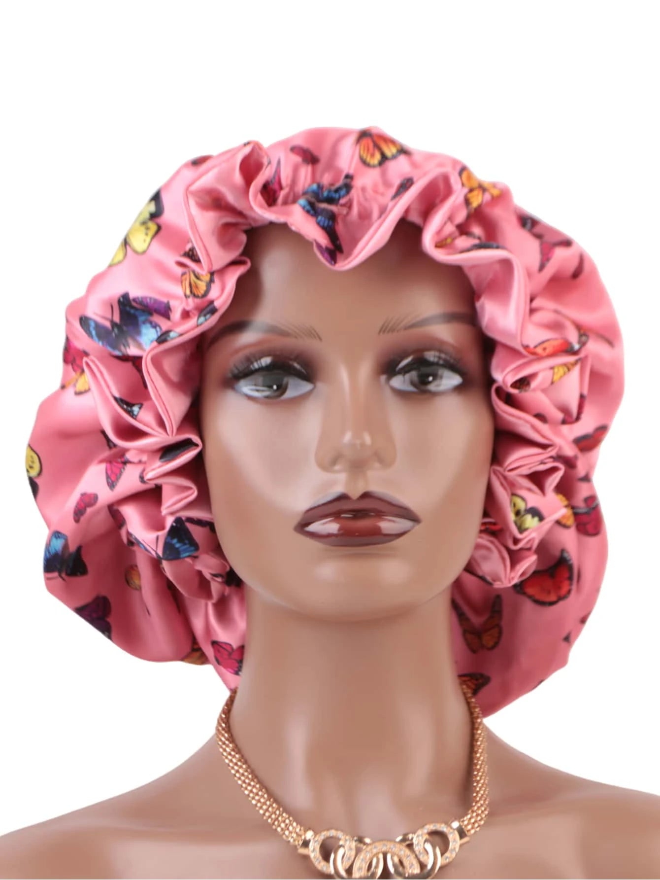 Double Layer Reversible Two Tone Satin Hat Silk Bonnet for Sleeping