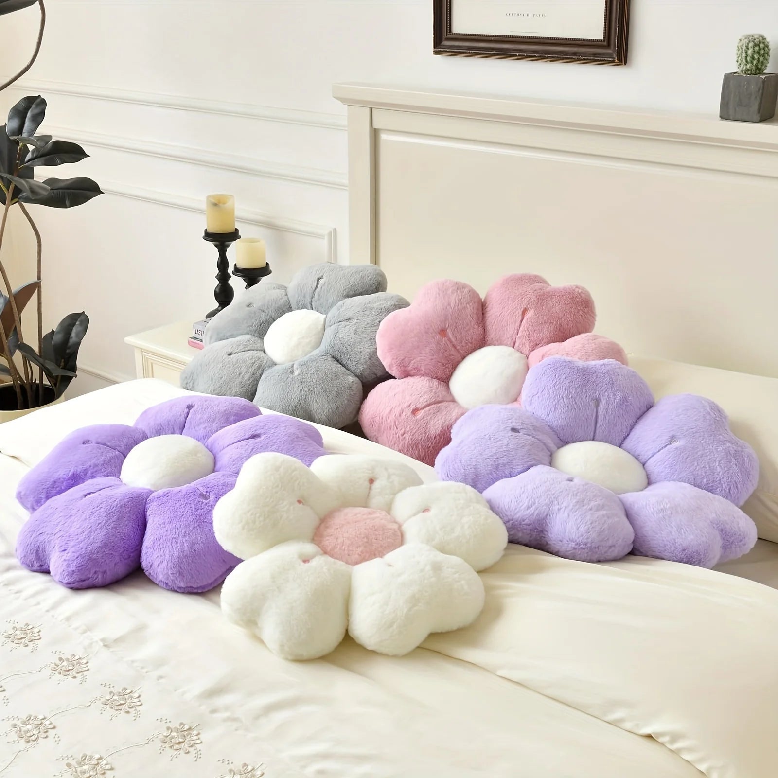Flower-Shaped Plush Throw Pillow  Cute and Comfortable