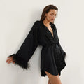 Satin Sexy Mini Long Sleeve Loose Dress