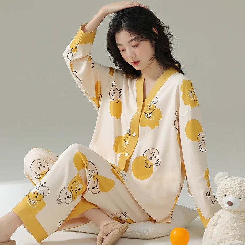 Women's Long-Sleeved Homewear Autumn and Winter Models Homewear Suit