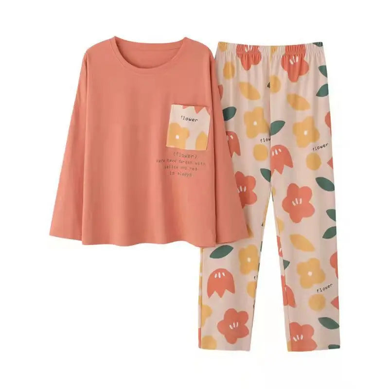 Loungewear Style Long Sleeved Pajamas