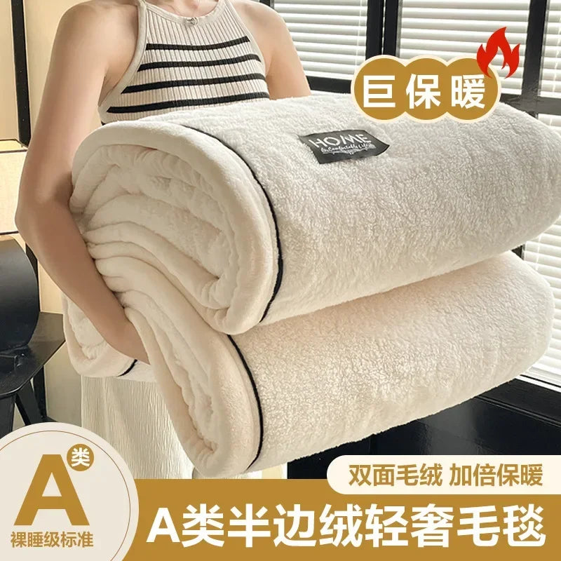 Woolen Thick Double-sided Fluffy Warm Blanket