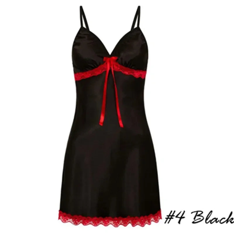 Sexy Silk Satin Nightwear Slip Dress Sleeveless